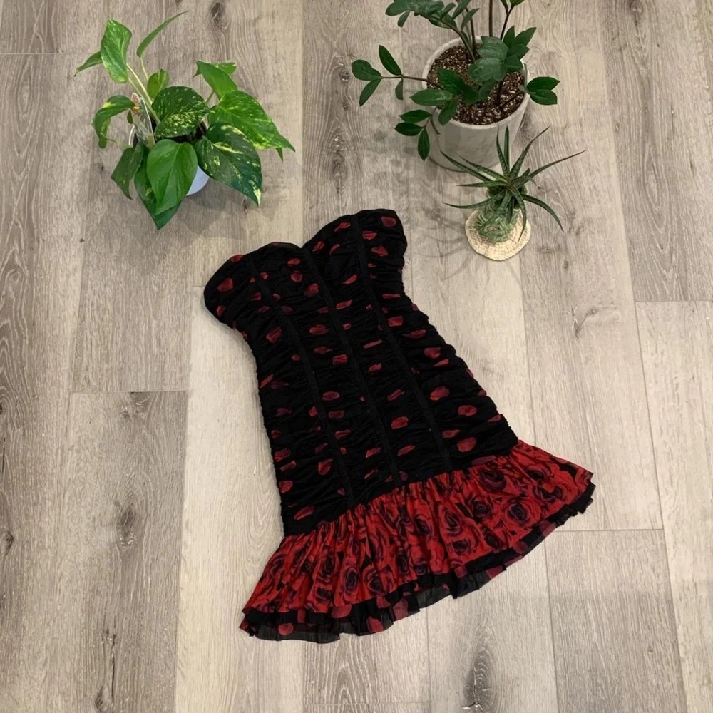 Bebe Strapless Ruffled Mini Dress - Picture 6 of 6